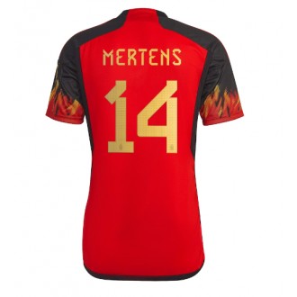 Herren Fußballbekleidung Belgien Dries Mertens #14 Heimtrikot WM 2022 Kurzarm